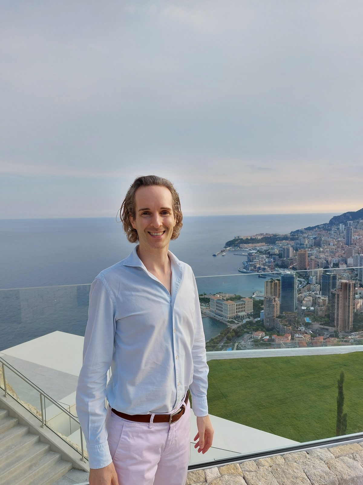 Nikolas Prehn (Felix Nikolas Prehn), on a terrace above the harbour in Monaco