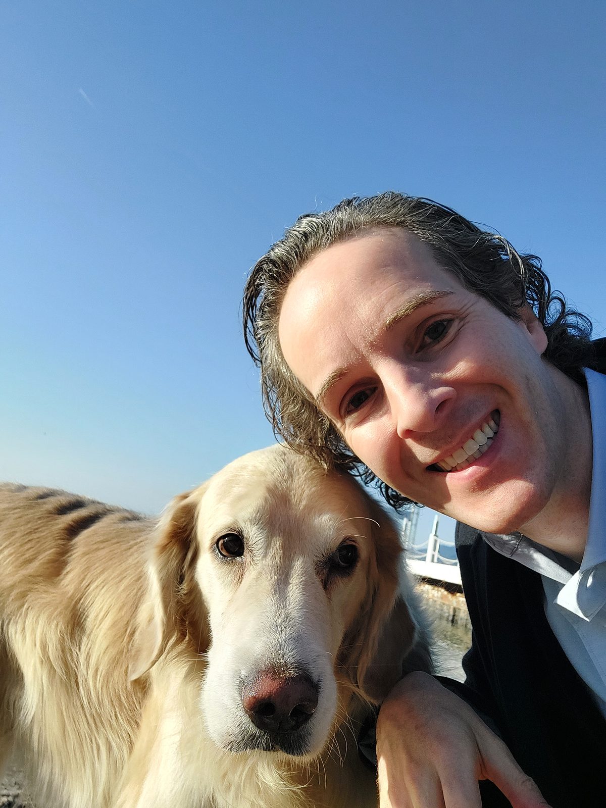 Nikolas Prehn (Felix Nikolas Prehn), with Winston on the waterfront